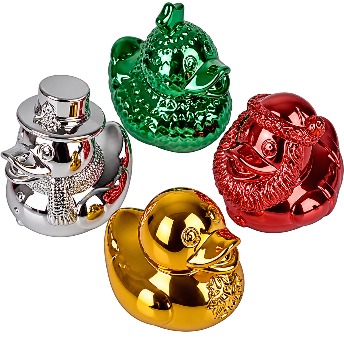 2" Christmas Chrome Duck
