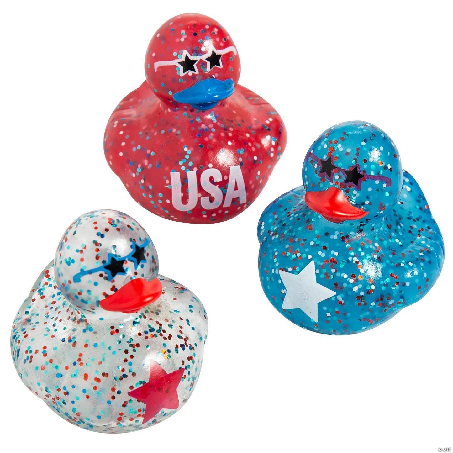 2" Patriotic Tri-Color Polka Dot rubber duck