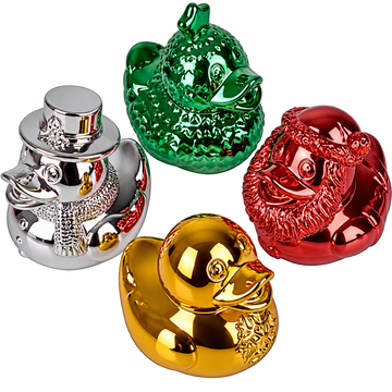 2" Christmas Chrome Duck
