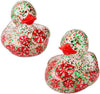 2" Christmas Glitter & Peppermint Rubber Duck