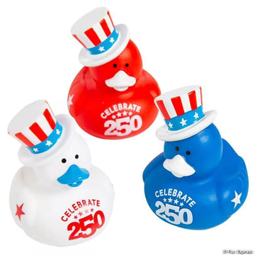 2" Patriotic 250 Top Hat Rubber Duck