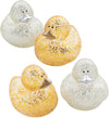 2" Gold & Silver Glitter Sparkle Rubber Ducks