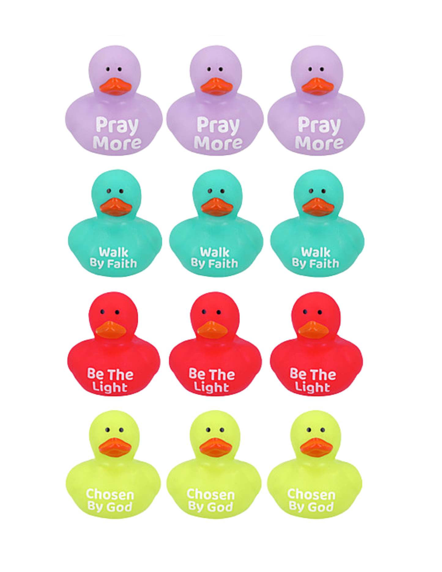 1.5" Mini Religious Inspirational Message Rubber Duck