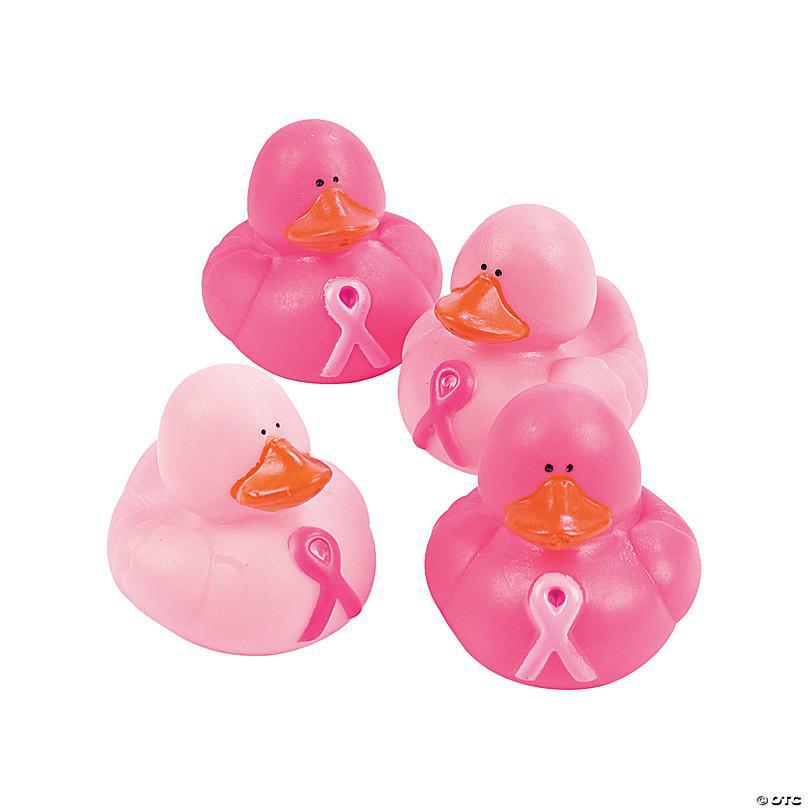 2" Awareness Pink Ribbon Rubber Duck