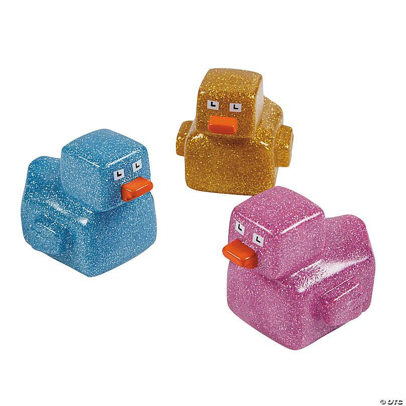 2" Glitter Cube Rubber Duck