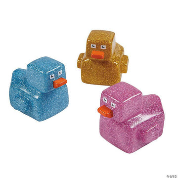 2" Glitter Cube Rubber Duck