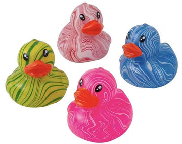 2.5" Marbleized Rubber Duck Squishy Squeeze Toys